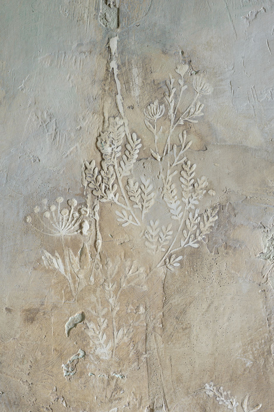 Pittura a calce e pigmenti naturali di Giada Giuliani, dettaglio di pittura murale.