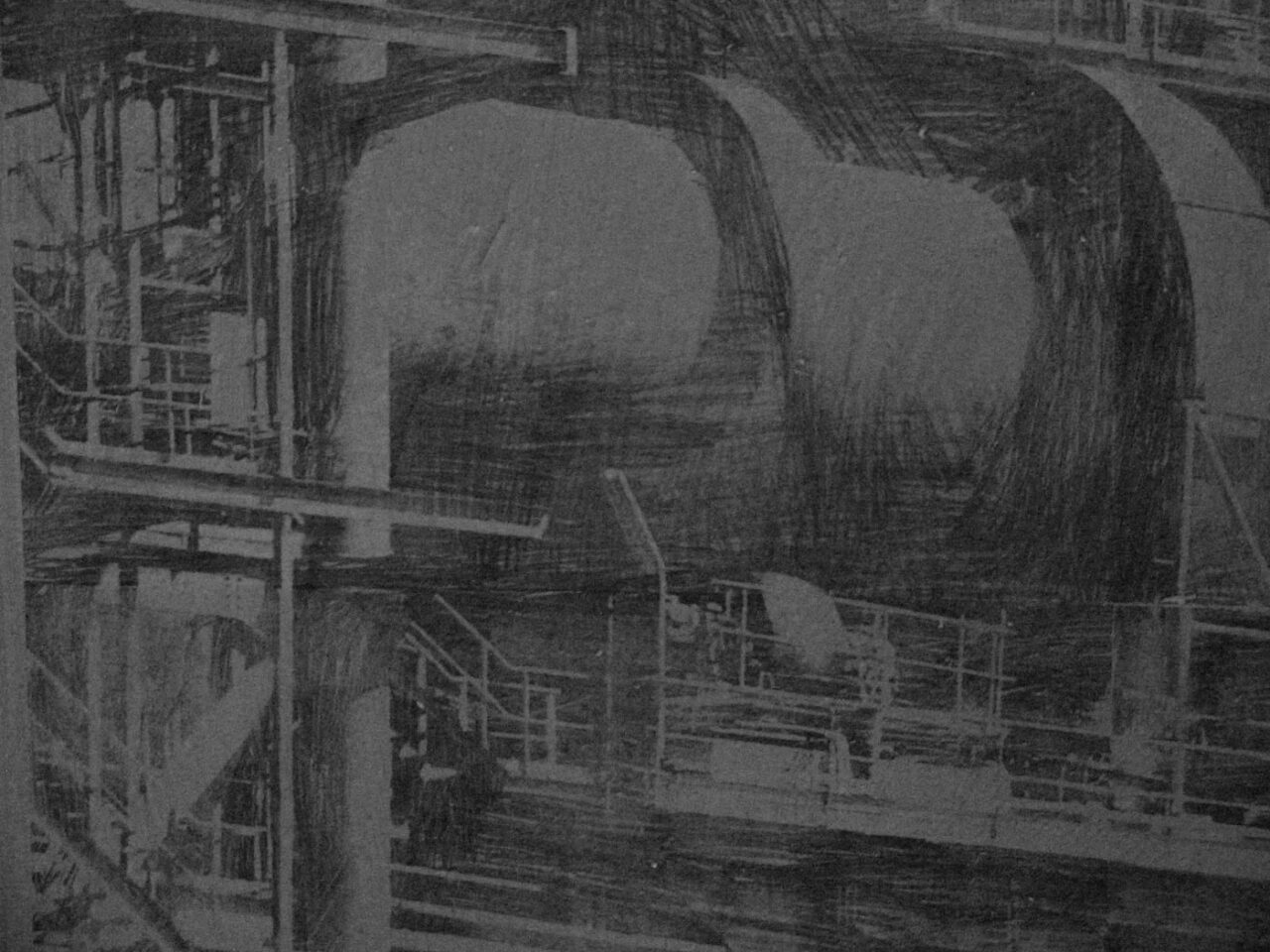 Una foto ravvicinata di una sezione specifica del disegno murale di Giada Giuliani.